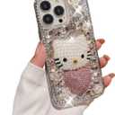 Compatible with iPhone 15 Pro Max Case Bling Diamond Glitter Rhinestone for Girls Women Cute Sparkly Shiny Gem 3D Bowknot Crystal Girly Luxury Fashion Clear Protective Phone Case