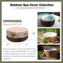 Round Hot Tub Cover Outdoor Waterproof Spa Cover Cap(83''x 20'') 600D Heavy Duty Polyester Hot Tub Cover Protector(Brown)