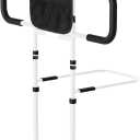 Bed Rails for Elderly Adults Safety: Adjustable Heights Bed Cane with Storage Pocket, Non-Slip Handle, Motion Sensor Light, Bedrails for Elderly Adults Grab Bar Bed Handrails, Can Withstand 400LB