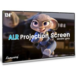 KAMUNING 120 inch Gray ALR Projector Screen, 4K Movie Projector Screen,16:9 HD mini Home Theater Movie Screen, Suitable for Bedroom,Yard, Camping, Spontaneous Movie Night or Road Trip