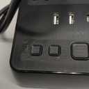 JACKYLED Alarm Clock with 4 USB Chargers Power Strip 3 Outlets 1700J Surge Protector Nightstand Dimmable Digital Clock with Dual Alarm and Snooze Function for Bedroom, Full Screen LED Display (Black)