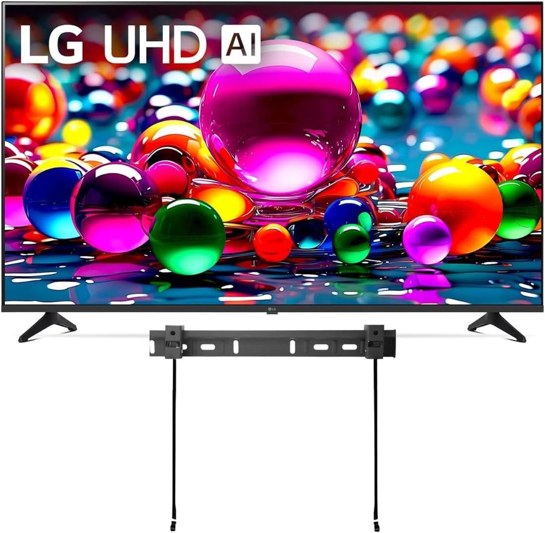 LG 55" (2025 Model) UHD AI UA75 Smart TV HDR10 Bluetooth a7 AI Processor 4K Gen8 Filmmaker Mode webOS 25 + Wall Mount Compatible with Alexa
