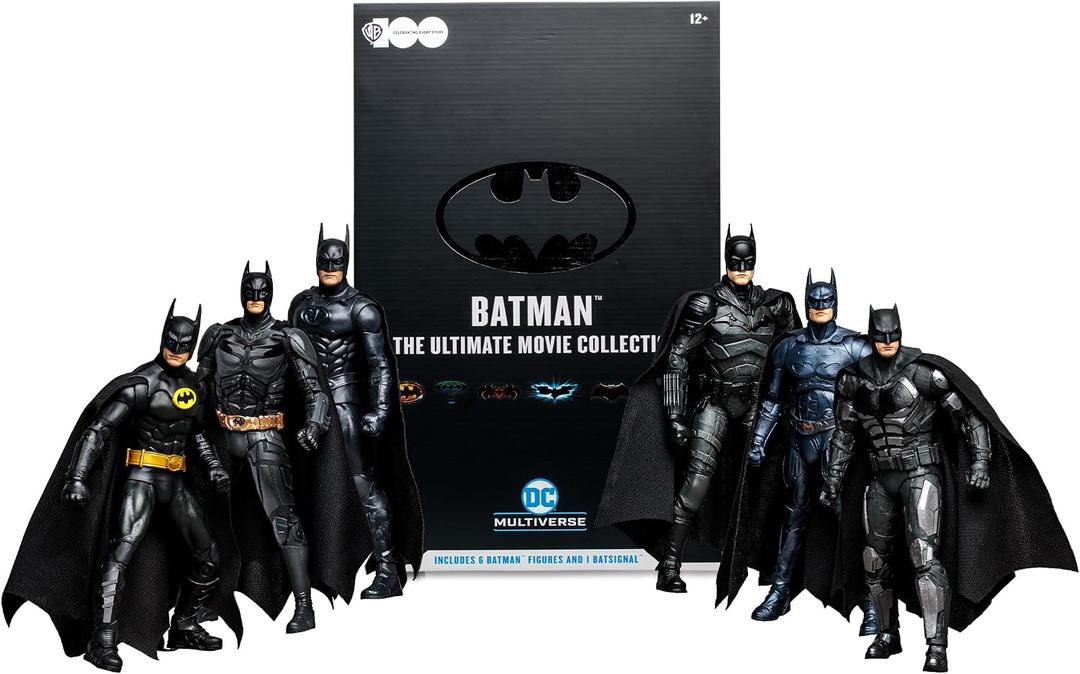 McFarlane Toys - WB 100 DC Multiverse Batman The Ultimate Movie Collection 7in Figure 6pk, Gold Label