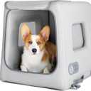 Diggs Enventur Small Soft Dog Crate - Portable Indoor & Outdoor Dog Kennel - Inflatable Ultra-Durable Travel Crate for Safe Car Travel & Adventures - 27" L x 18" W x 20" H (Grey)