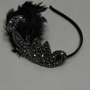 BABEYOND 1920s Flapper Headband Accessories Roaring 20s Feather Hair Band Vintage Gatsby Party Accessories (Silver)