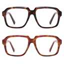 AMOMOMA Oversized Square Reading Glasses for Women,Men Blue Light Blocking Computer Readers Spring hinge AM6185C2+C3 2.0