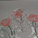 Oubasa 3 Pieces Metal Flowers Wall Art Decor, Rustic Farmhouse Metal Wall Ornament Arts Pink Minimalist Floral Decor for Bathroom Kitchen Bedroom Living Room, 6x10 Inches - Housewarming Gifts