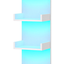 HOOBRO Floating Wall Shelves with LED Lights, Floating Shelf Wall Mounted for Storage, Vertical Display Stand, Modern Column Rack, for Bedroom, Livingroom, 4-Tier, 35.8 Inches, White, WT41DBJ01