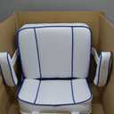 Boat Seat, Boat Fishing Chair Made of Super Soft Microfiber Leather, Waterproof and Durable, Suitable for Yachts, Pontoons, Easy to Install (white+blue)