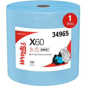 WypAll GeneralClean X60 Cloths Multi-Task Cleaning Wipes, Jumbo (34965), Strong and Absorbent Towels, Blue (1 Roll of 1,100 Sheets, 1,100 Sheet Total)