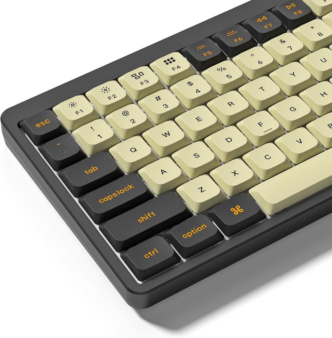 dagaladoo Low Profile PBT keycaps,Doubleshot keycaps for Mechanical Keyboard,138-keys Black/Beige Keyboard Key caps, for Mechanical Keyboard, Compatible with ANSI/ISO,TKL, Full-Sized Layout