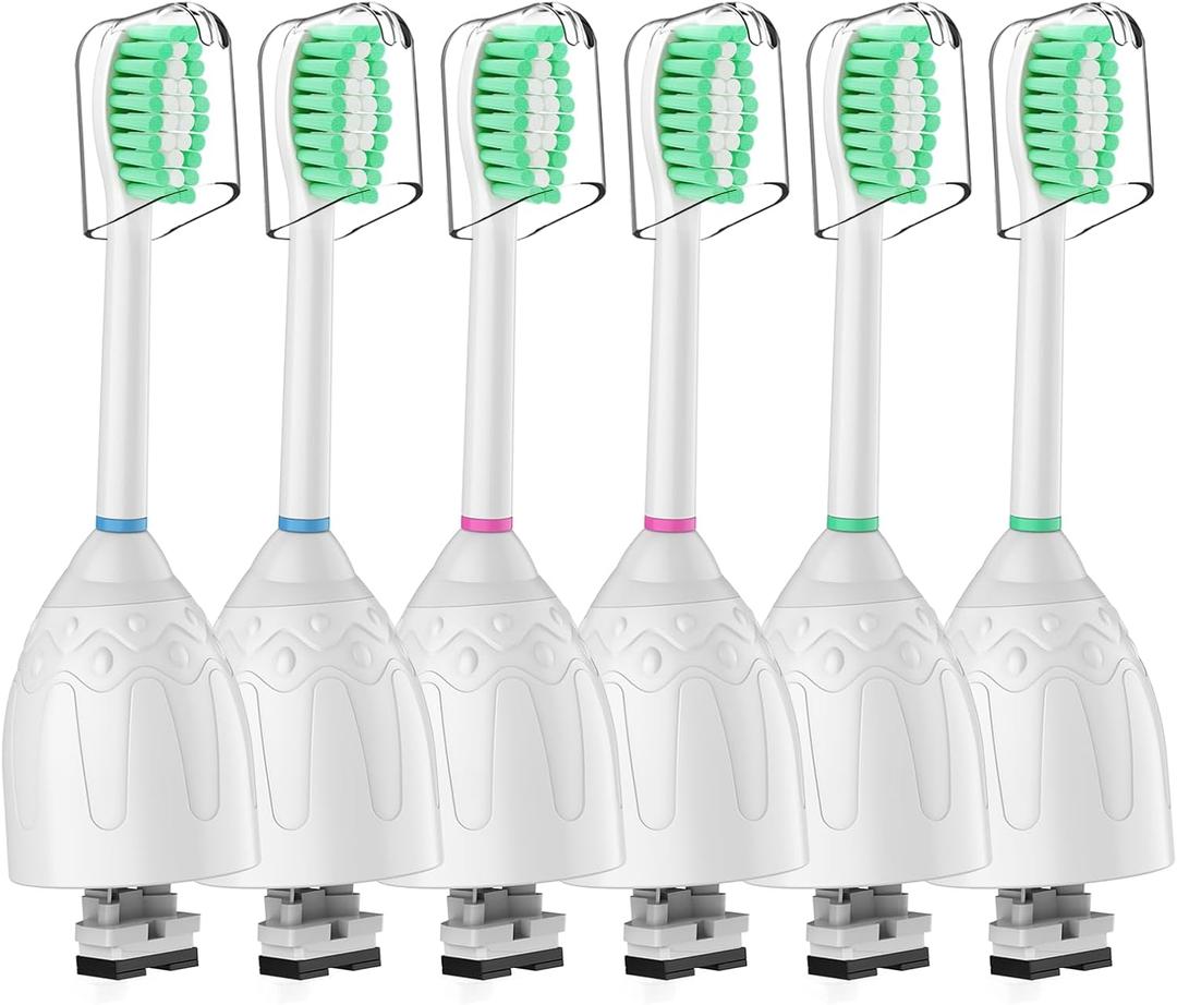 Toothbrush Heads for Philips Sonicare Replacement Brush Heads Medium Soft Dupont Bristles Electric Toothbrush Replacement Heads Fit E-Series Essence Xtreme Elite Advance and CleanCare, 6 Pack