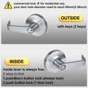 Keyed Entry Grade 2 Commercial Door Locks Heavy Duty Office Door Lever, Non-Handed, UL 3 Hour Fire Rated, ADA Compliant, Satin Chrome Finish 26D, 2-3/4''Backset X-XG-ET-70