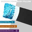1 MIDDLE ONE Body Pillow, Memory Foam Body Pillows for Adults Sleeping, Long Pillow for Bed, Big Large Firm Full Body Pillow for Side Sleeper, 20x54 Inch, Black