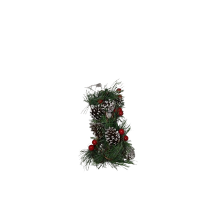 Christmas Berry Picks with Pine Cones & Holly Stems, Artificial Red Berry Evergreen Pine Branch Sprays for DIY Xmas Garland Wreath, Holiday Floral Arrangement Decorations(red 1)