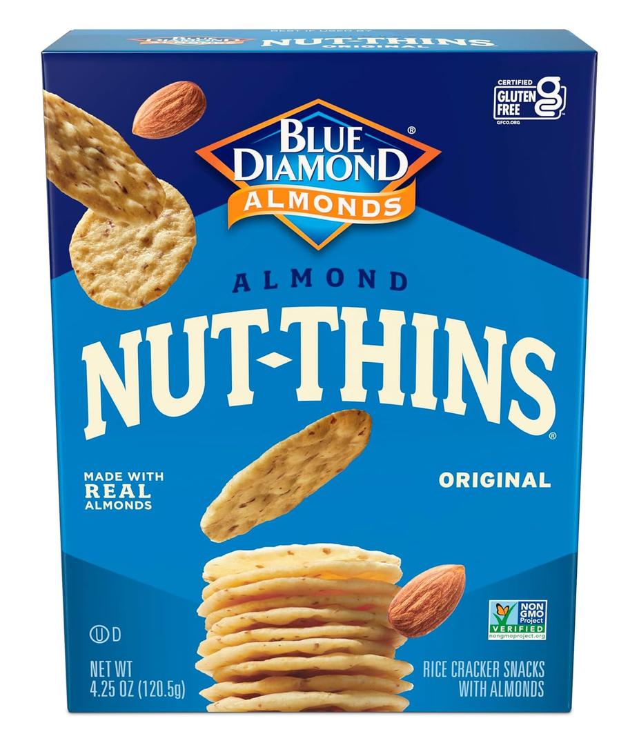 Blue Diamond Almonds, Gluten Free Cracker Crisps, Original Almond Flavored perfect for Snacking and Healthy Options, 4.25 oz (4.25 Ounce (Pack of 1))