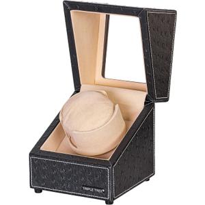 Watch Winder for Automatic Watches, Single Watch Winder Box with Japanese Quiet Motor, Ac Adapter, Women's and Men's Watches Winder 4 Rotation Mode Setting