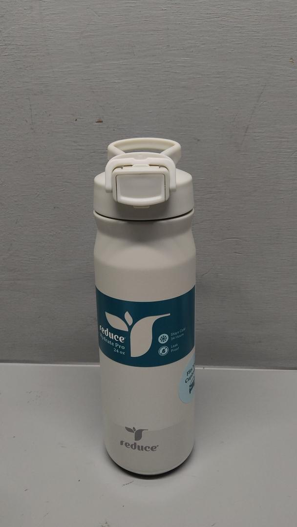REDUCE 24 oz Hydrate Pro Stainless Steel Insulated Water Bottle - Flip Top Leak-Proof Lid, Dishwasher Safe, BPA-Free, Dual Wall Vacuum, Keeps Drinks Cold for 48 Hrs, Cup Holder Friendly