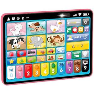 Learning Tablet for Toddlers 1-3 Trilingual Learning Toys with Sounds & Speech Therapy, Montessori Educational Toys for 1 Year Old Boy Girl, Baby Musical Toys 12-18 Months Toddler Toys Age 1-2-3 Gifts