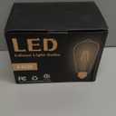 LED Dimmable Edison Light Bulbs 4W, 2200K-2400K Warm White (Amber Glass) ST64, E26 Base Pack of 6
