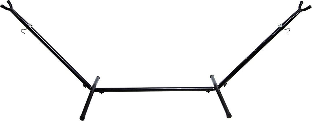 Heavy Duty Adjustable Steel Hammock Stand, 9-Foot, 450-Pound Capacity, Weather Resistant, Easy to Assemble (Dark Black)