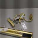 Picture Light Battery Operated, 13in Wireless Art Light for Paintings, Dimmable 5000mAh Recharging Battery Picture Light with Remote Control for Wall, Gallery Dartboard Art Bedroom (Gold-2Pack)