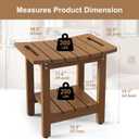 HIPS Shower Benches for Inside Shower, Shower Stool with Space-Efficient Storage Shelf, Waterproof Shower Chair Seat for Spa Bathroom(Brown)