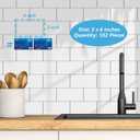 Art3d 102-Piece Peel and Stick Wall Tile for Kitchen Backsplash, Bathroom, Fireplace, 3in. 6in. Stick on Subway Tile, Glossy White