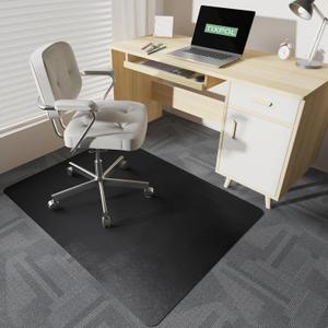 Chair Mat for Carpet, 36" x 48" Office Chair Mat for Carpeted Floors, Non-Slip Carpet Protector Floor Mat with Grips, Plastic Heavy-Duty Rolling Desk Mat for Home Office and Gaming (Black)