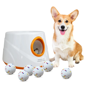 Automatic Ball Launcher for Dogs with 6pcs 2.3 Inch Etpu Tennis Balls,Thrower Distance 20-45ft,interacive Dog Toys for Indoor/Outdoor for Small Or Medium Dogs (Medium)