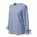 LilyCoco Striped Shirt Women Fall Tunic Crewneck Long Sleeve T Shirt Blue Large