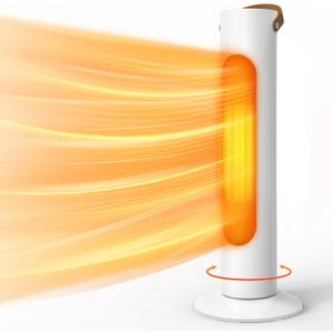 25" Electric Space Heaters For Indoor Use, 2-IN-1 Tower Heater And Fan Combo, 70Oscillating, 2S Instant Heating, 1500W, 3 Heating & Fan Modes,Electric Portable Heater For BedroomOfficeHome, SnowWhite