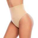 Werena Tummy Control Thong Shapewear for Women Seamless Shaping Thong Panties Body Shaper Underwear Small