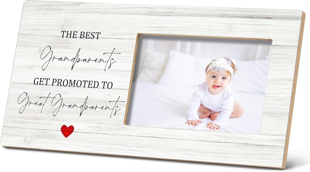 SRADMO Picture Frame New Great Grandparents Gift, Great Grandparents Baby Announcement Gifts, 12x6 Inch Tabletop Photo Frame, Promoted to Great Grandparents Picture Frame