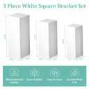 Baotree 3Pcs Square Pedestal Stands for Party, Metal Display Plinth Pillars for Wedding Ceremony Birthday Party Art Decor--23.6*9.4''(L), 21.7*8.3''(M), 19.7*7.1''(S)