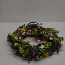 J'FLORU Spring Wreath 24 Inch Summer Wreaths for Front Door Artificial Flower Wreath with Daisy and Lavender for Indoor Outdoor and Easter Celebration