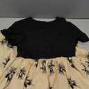 Seechoslo New 8-14Years Girls Elegant Dress Short Sleeve A-Line Floral Midi Party Special Occasion (US, Age, 12 Years, Black)