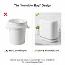 MOPALL Dog Proof Trash Can with Lid, 3.3 Gallon Slim Bathroom Garbage Bin with Inner Bucket, Fits Standard 4 Gallon Bags, Odor Sealing Diaper Pail for Nursery, Modern White Waste Basket, 6.9" Wide