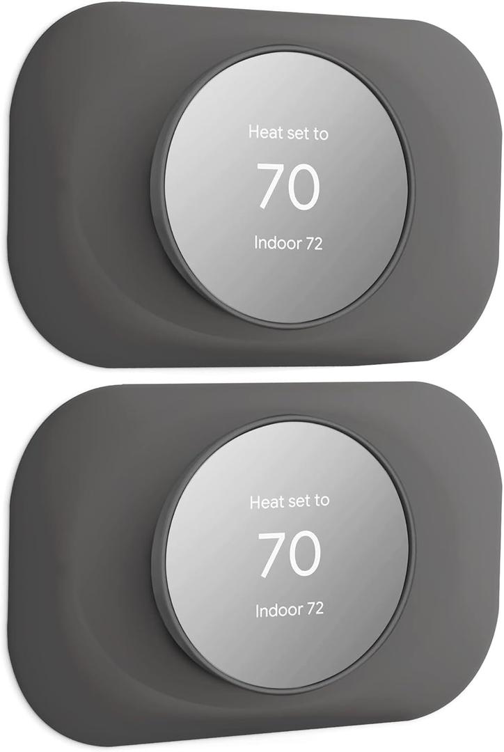 Petrichor Nest Thermostat Wall Plate - Compatible with Google Nest 2020 - Trim Kit, Cover Accessory for Easy Installation (2 Pack Charcoal)