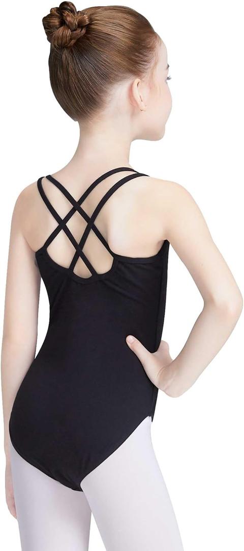 Daydance Toddler Kids Girls Camisole Leotards for Ballet, Double Breast Dance Bodysuit (8-9 Years)