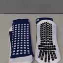 Lux Dual Grip Socks - Soccer Grip Socks for Men and Women. GripArray Performance & Comfort (Large, Navy Blue)