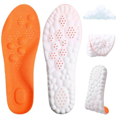 XLIUAX 1 Pair Breathable Insoles, 4D Cloud Cushion Insole Foam Arch Shoe Insoles Memory Support Foam Massage Insole for Man Lightweight Sports Comfortable(37-38)