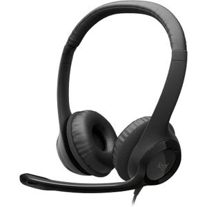 H390 USB Headset with Microphone for PC and Mac, USB-C Wired Headset with Stereo Sound, Noise-Canceling Mics and Inline Controls, Certified for Microsoft Teams, Black