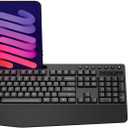 Wireless Keyboard and Mouse Combo, Full-Sized Ergonomic Keyboard with Wrist Rest, Phone Holder, Sleep Mode, Silent 2.4GHz Cordless Keyboard Mouse Combo for Computer, Laptop, PC, Mac, Windows