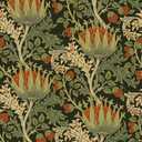 VEELIKE Black Leafy Flower Wallpaper Peel and Stick Vintage Floral Wallpaper Self Adhesive Removable Floral Contact Paper for Walls Cabinets 17.7''x118'' William Morris Wall Paper for Bedroom Bathroom