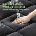 Mattress Pad Queen Size, Cooling Pillow Top Mattress Topper, Ultra Soft Viscose from Bamboo, Breathable for Hot Sleepers, Deep Pocket 8"-20", Black