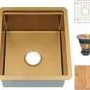 Gold Bar Sink Undermount,Small Bar Sink 18 X 18 inch,Stainless Steel Bar Prep Sink