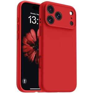 OTOFLY Magnetic for iPhone 17 Pro Max Case,Compatible with Magsafe,Classic Liquid Silicone Mobile Phone Case,Integrated Camera Control Button,Anti-Scratch Microfiber Lining, Red