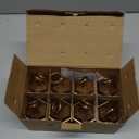 LLQ 8Pcs Mini Lantern with LED Tealight, Vintage Brown Lanterns Decorative, Hanging Candle Lanterns for Ramadan Christmas Wedding Table Centerpiece Indian Diwali Decor, Garden Fairy Party Decorations (Bronze)