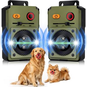 Rechargeable Ultrasonic Dog Control Devices, Anti Barking Device for Dogs 33FT Silencer Sonic Barking Deterrent for Indoor/Outdoor, Auto Bark Deterrent Devices with 3 Modes Safe for Dog & People